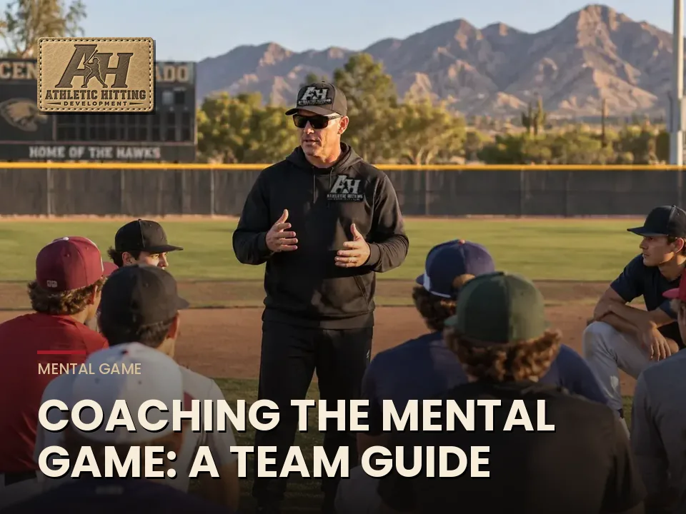Coach talking to his team in a huddle on the field