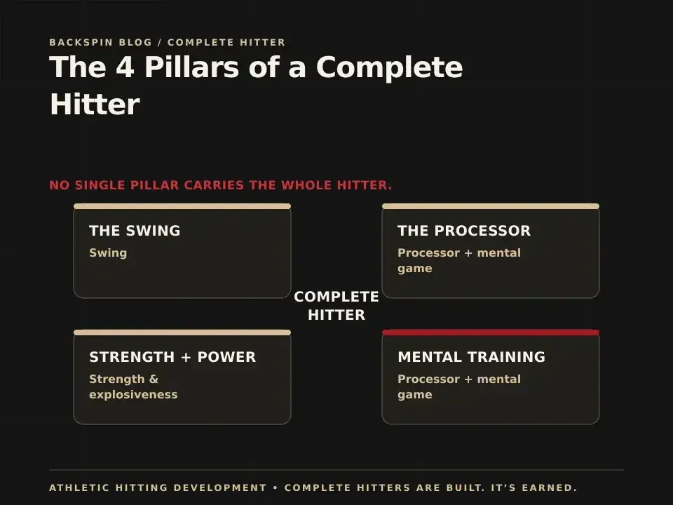 The 4 Pillars of a Complete Hitter: AHD teaching diagram