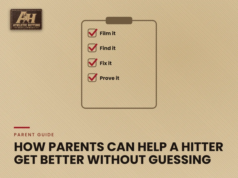 How Parents Can Help a Hitter Get Better Without Guessing: AHD checklist graphic