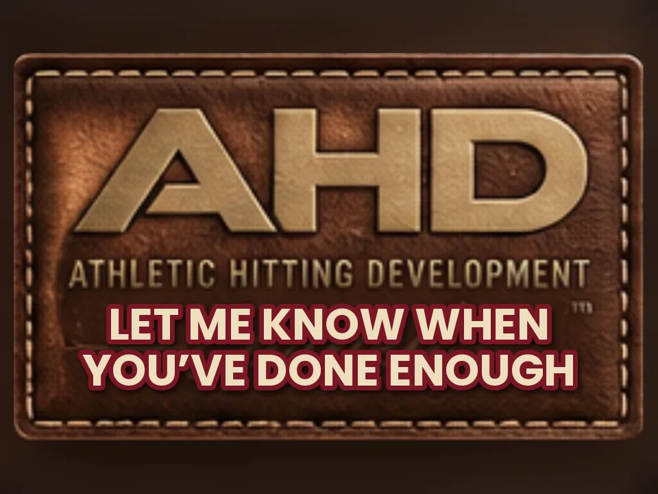 Let Me Know When You’ve Done Enough for Coach to Put You on the Field. AHD Backspin Blog