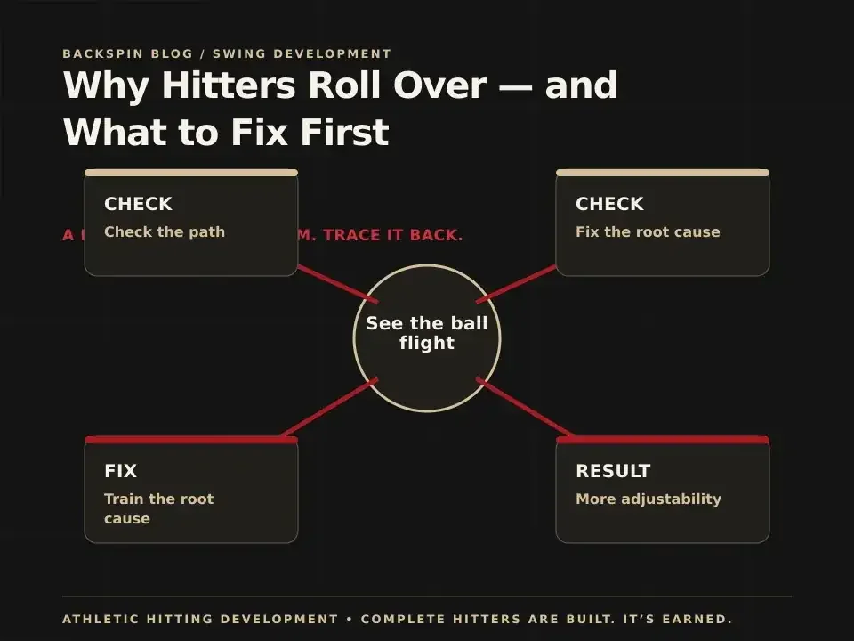 Why Hitters Roll Over: What to Check First: AHD teaching diagram