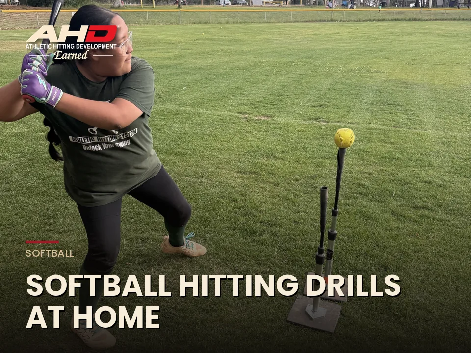 Softball Hitting Drills at Home: AHD tee drill graphic