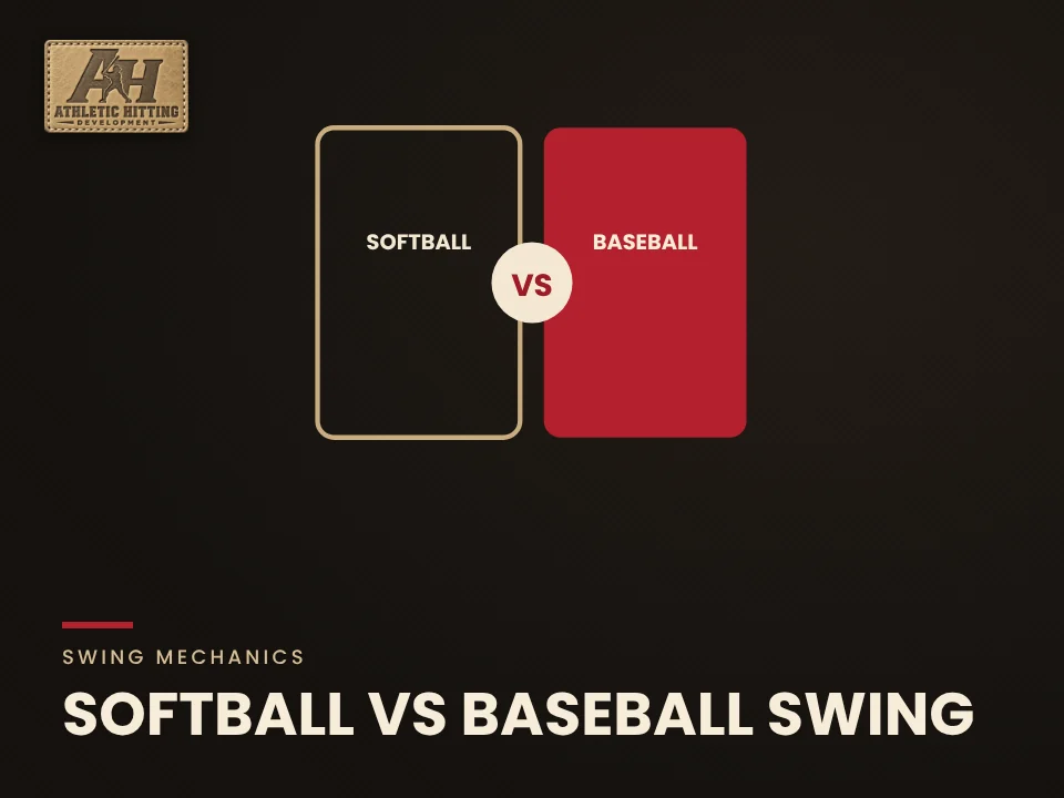 Softball vs Baseball Swing: AHD comparison graphic