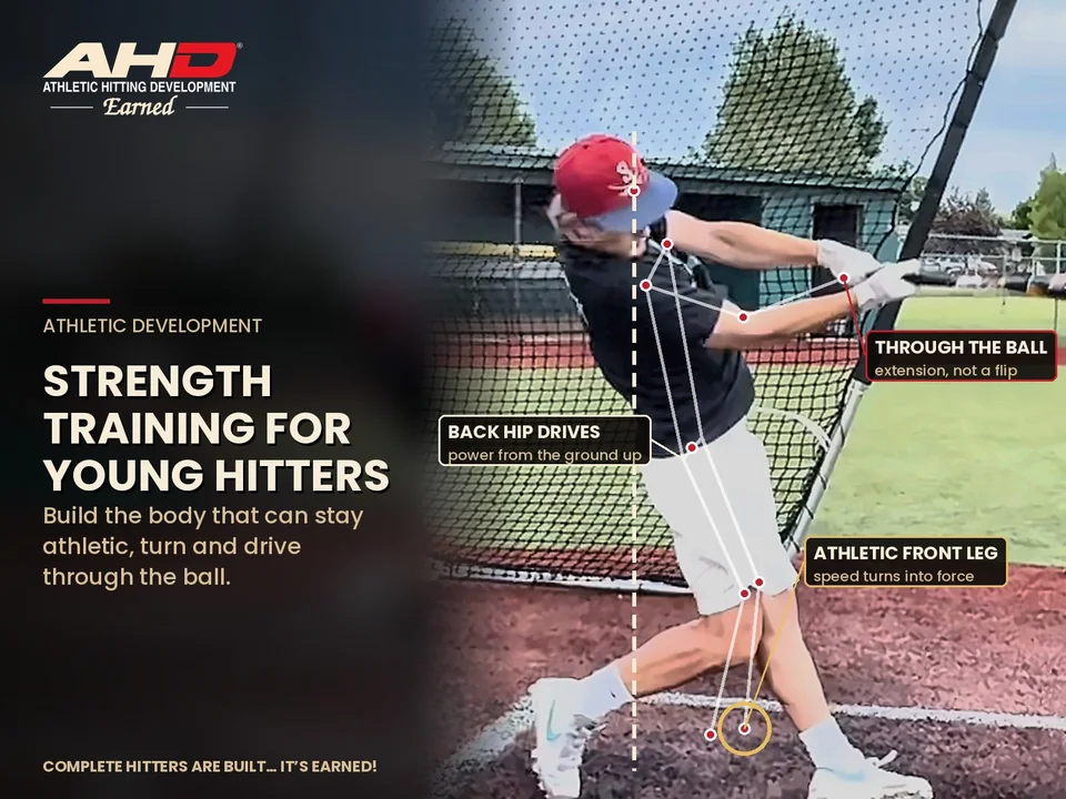 Strength Training for Young Hitters: AHD strength training graphic
