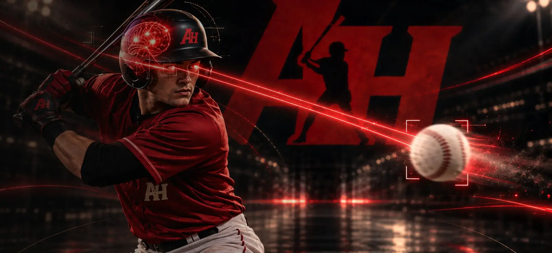 Hitter tracking a pitch out of the pitcher's hand, the Hitting Processor at work