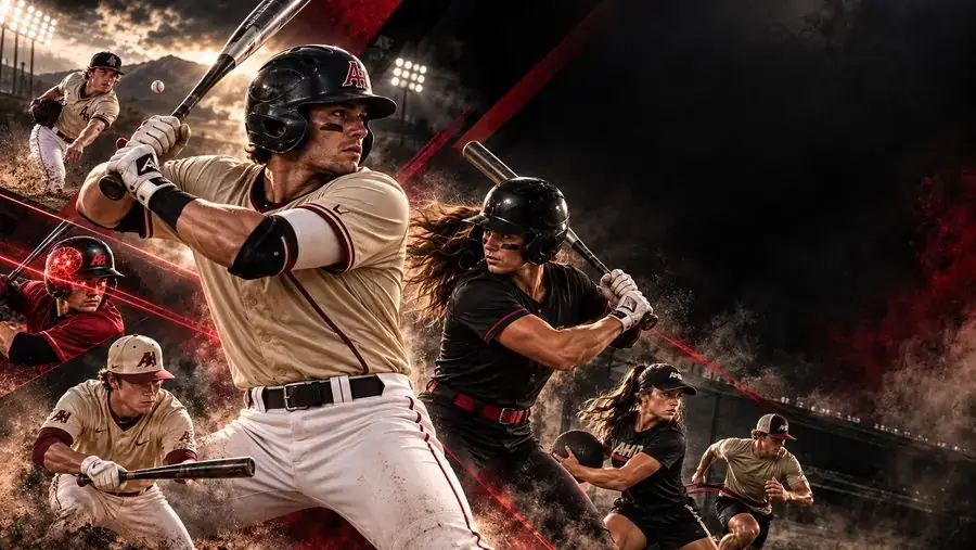Baseball and softball hitters swinging in Athletic Hitting Development training