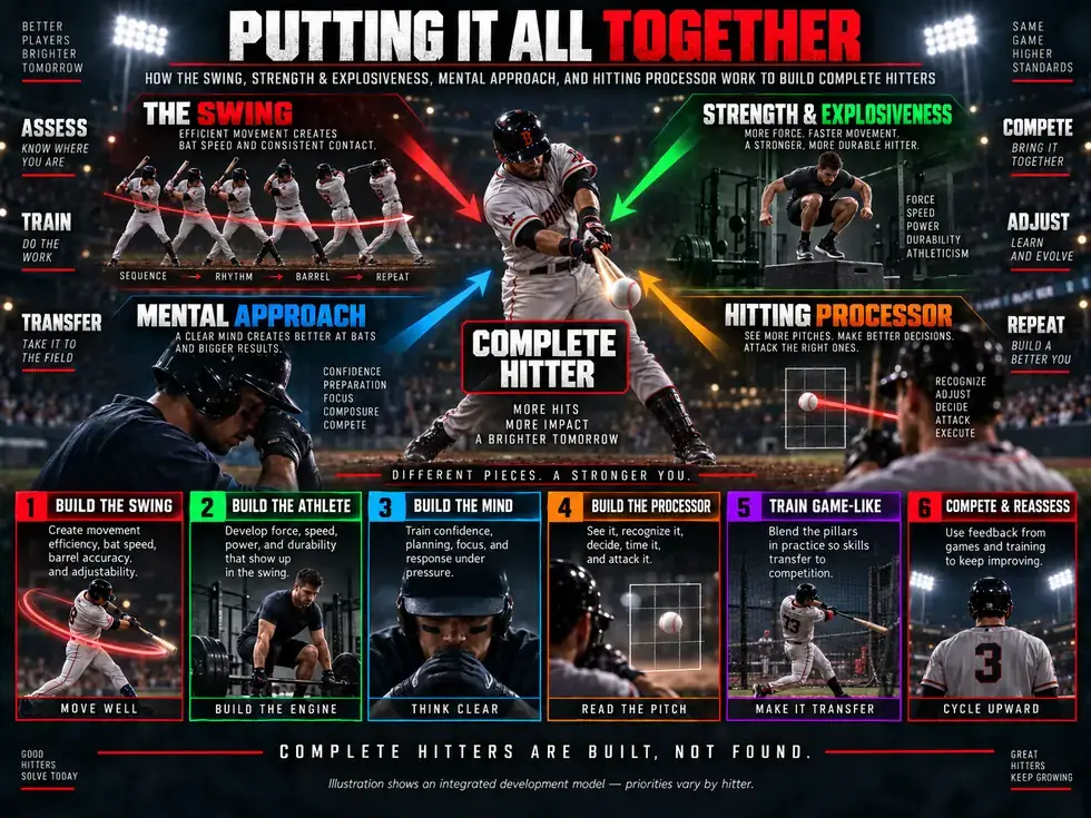 AHD Complete Hitter model connecting the swing, strength and explosiveness, mental approach and hitting processor