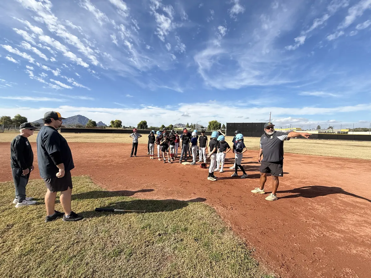 Baserunning station at an AHD camp in Scottsdale