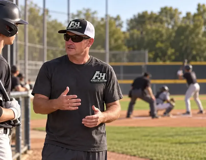Coach talking with a hitter